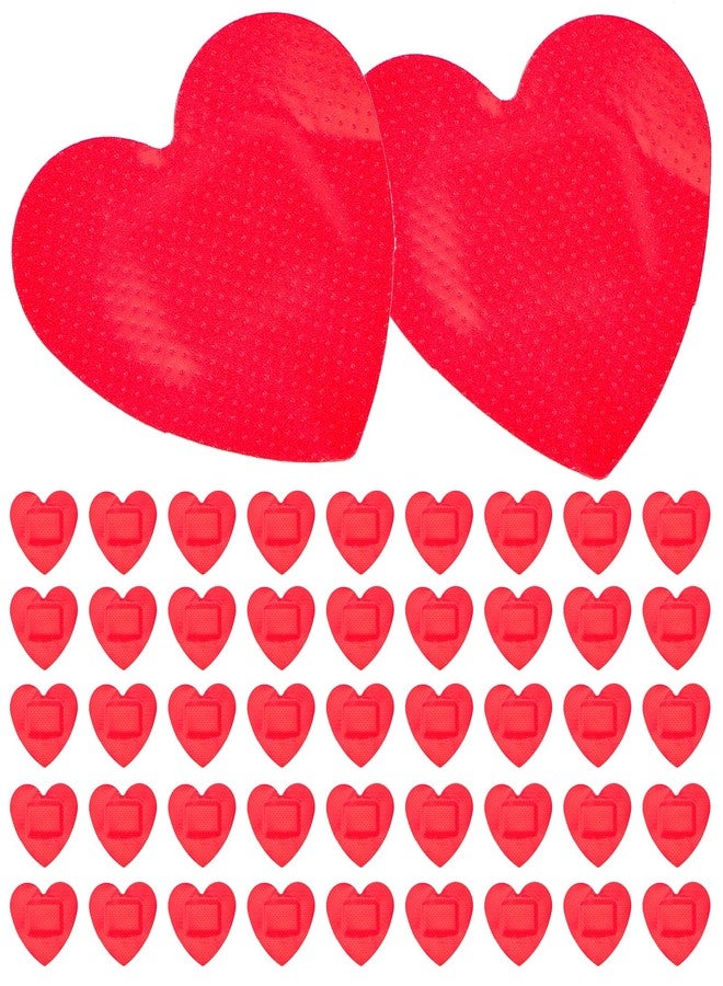 Garneck 50pcs Heart Shaped First Aid Heart Shape Water Proof Tape Survival Daily Patches Care Patches - Image 1